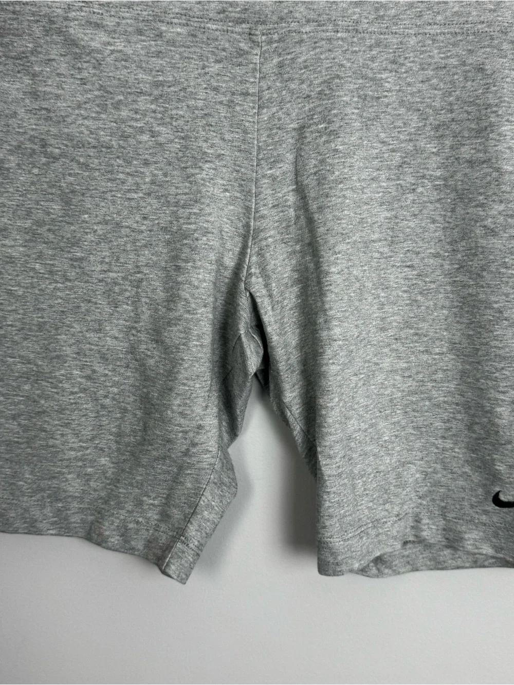 NIKE | Light Gray High-Waist Cotton Biker Shorts Embroidered Logo Women’s Size L